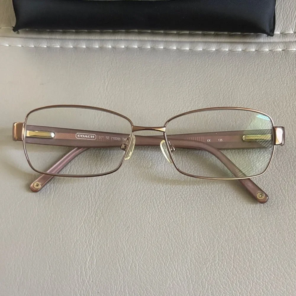 Coach Eyeglasses Frames LOUISE 1009 TAN Brown Square Full Rim Cat Eye 52-15-135